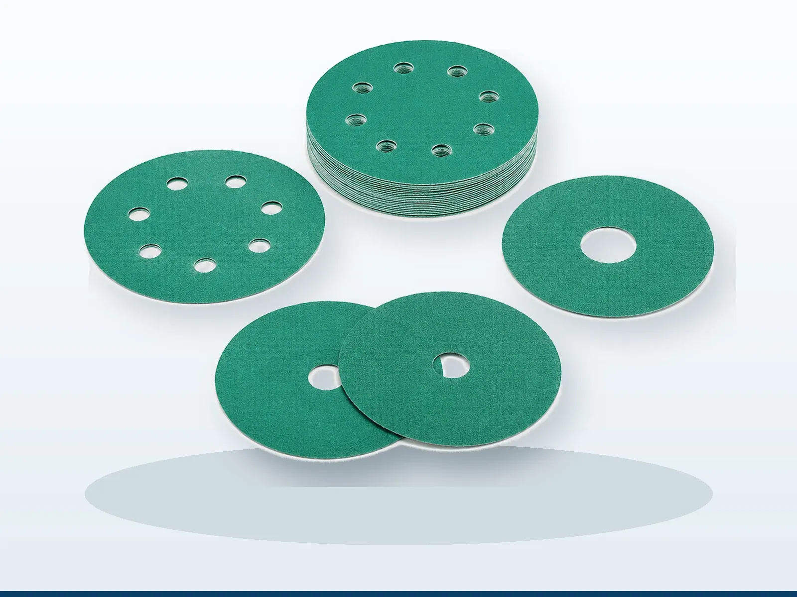 Green film sanding discs for automotive surface preparation