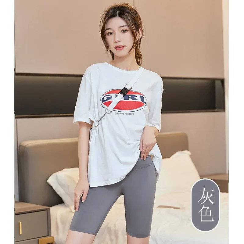 Five-point shark pants women's summer thin outer wear fitness shorts high waist hip lift - detail view 3
