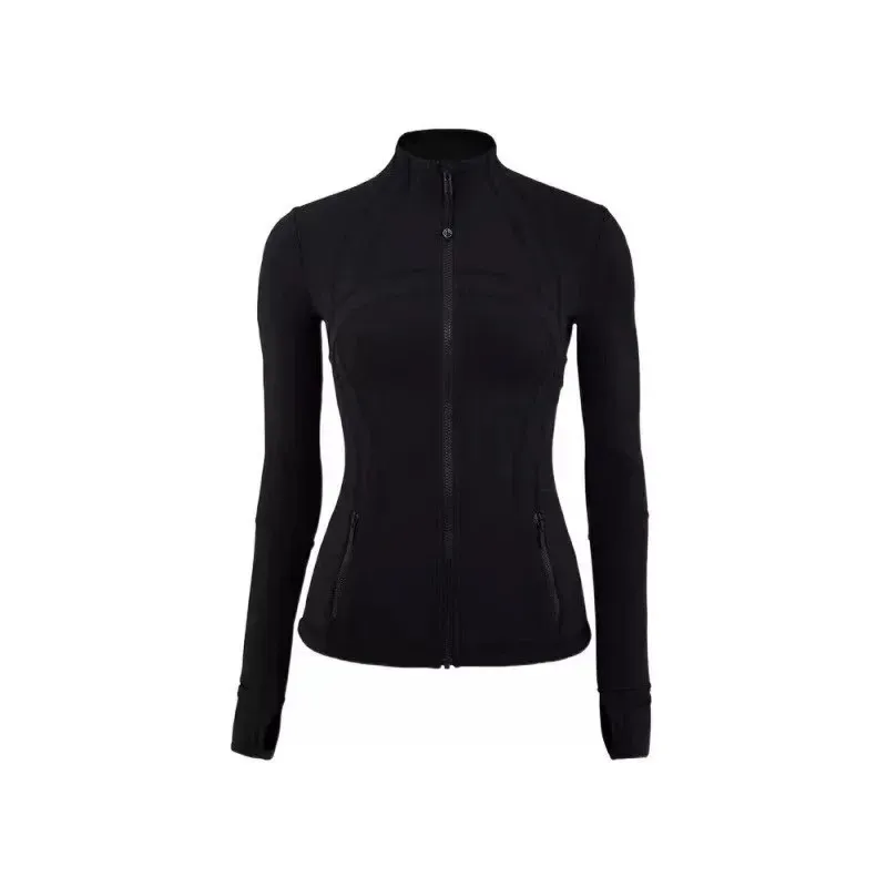 Women's yoga clothes with stand collar, tight-fitting and slim waist sports tops, running - detail view 3