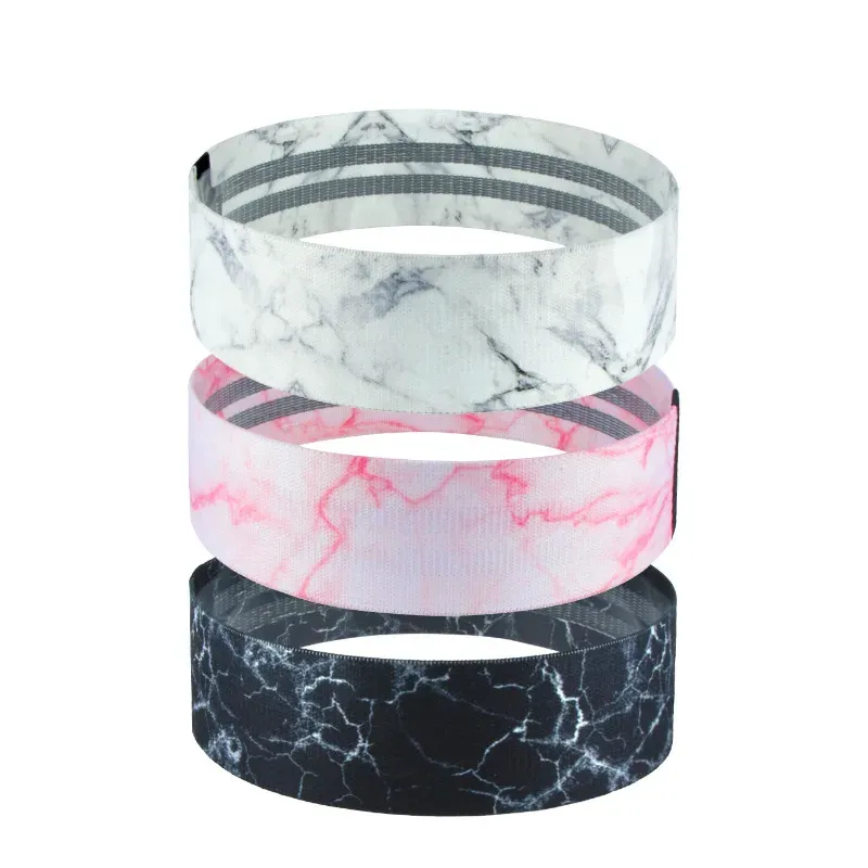 Resistance Bands Custom Logo Marble Set 3Size Squats Stretching and Lunges Hip Band - detail view 3