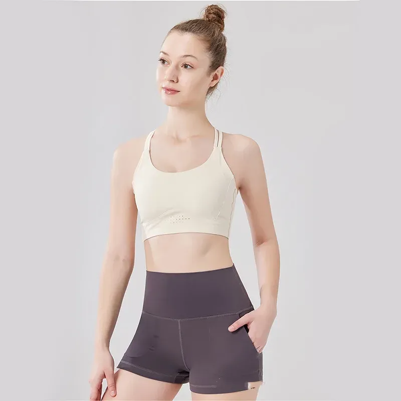 Manufacturer's nude sports shorts for women summer new style super high waist hip lift - detail view 1