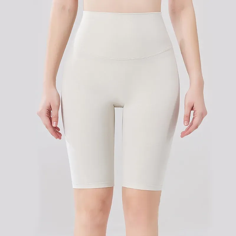 Thin nude Lycra five-point yoga pants women's breathable high elastic skin-friendly soft - detail view 1