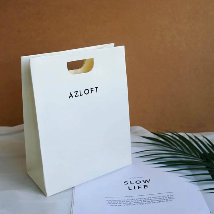 Fashion shopping paper bag with custom printed branding