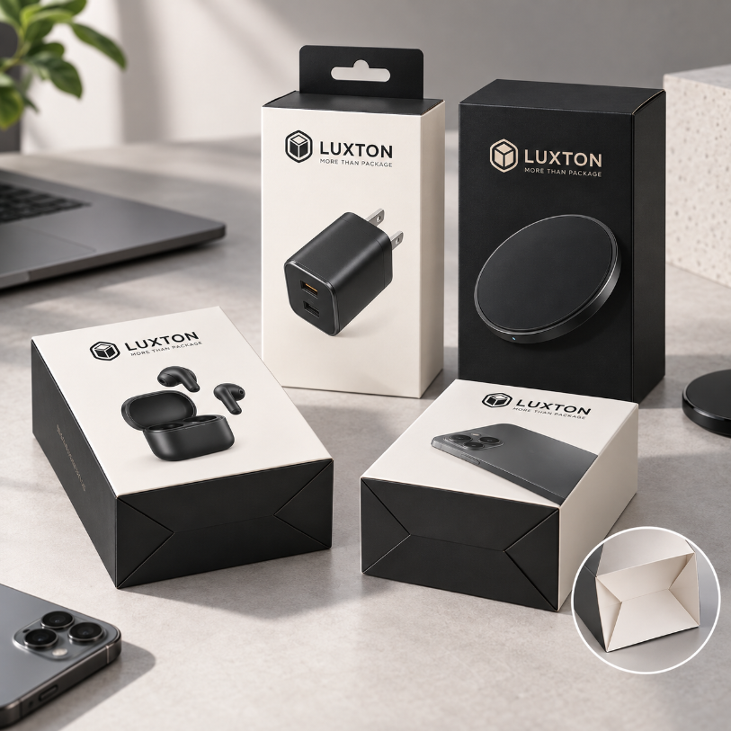 custom auto lock bottom boxes for phone accessories