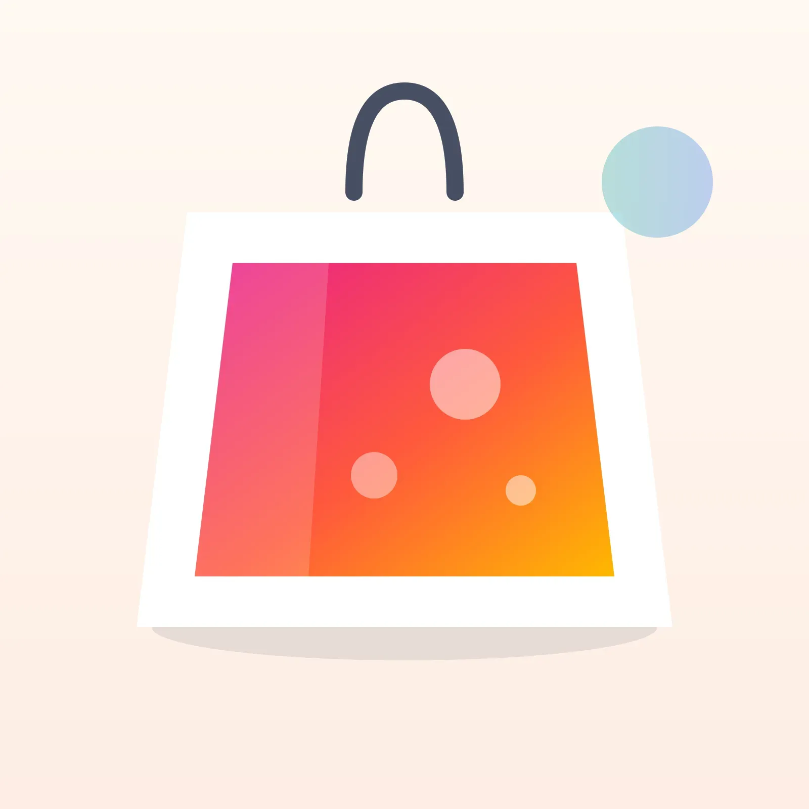 All-over printed reusable polyester sublimation shopping bag with reinforced handles