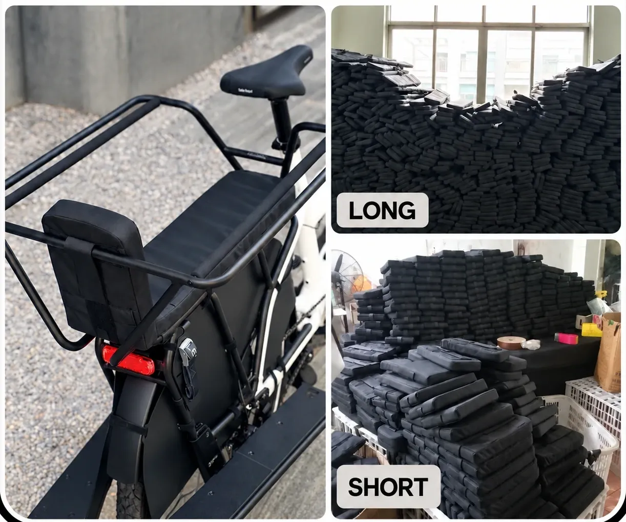 Seat padding for bike and cargo bike