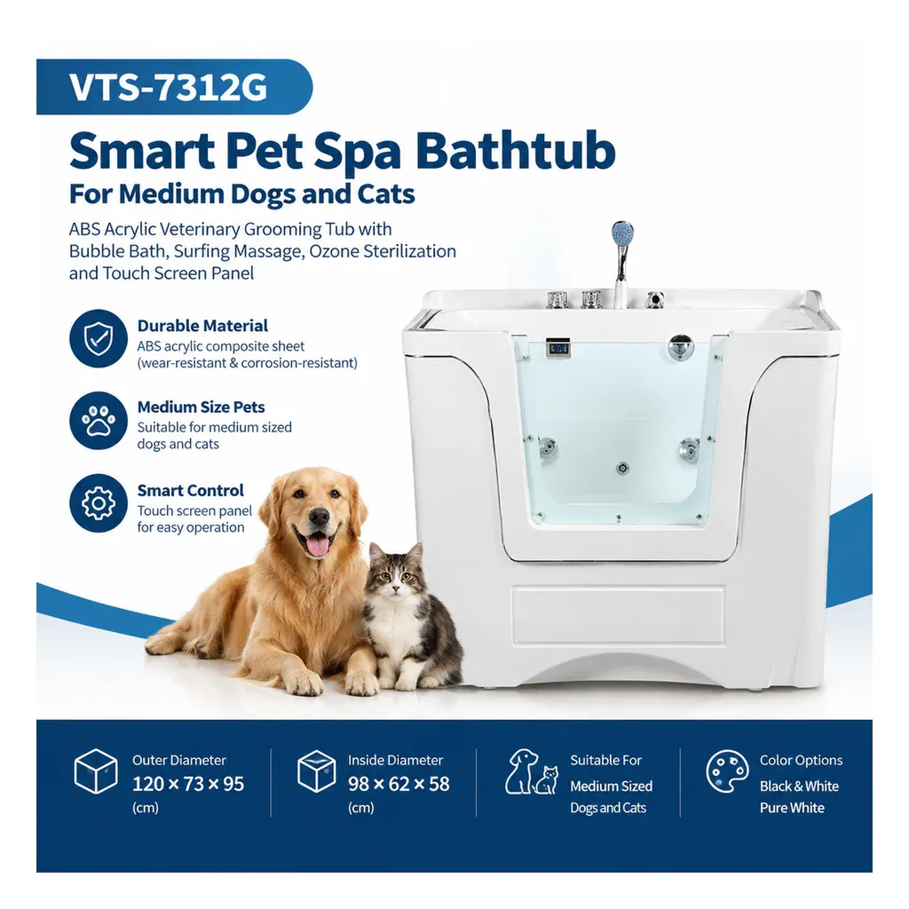 VTS-7312G smart pet spa bathtub for medium-sized dogs and cats