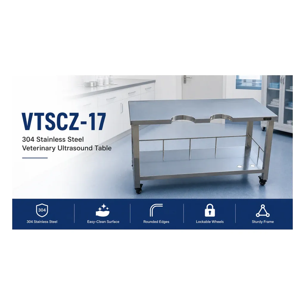 VTSCZ-17 304 stainless steel veterinary ultrasound table overview
