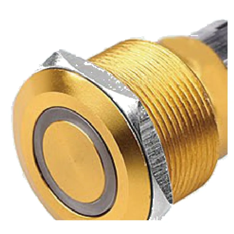 flat metal push button switch, 22 mm panel cutout