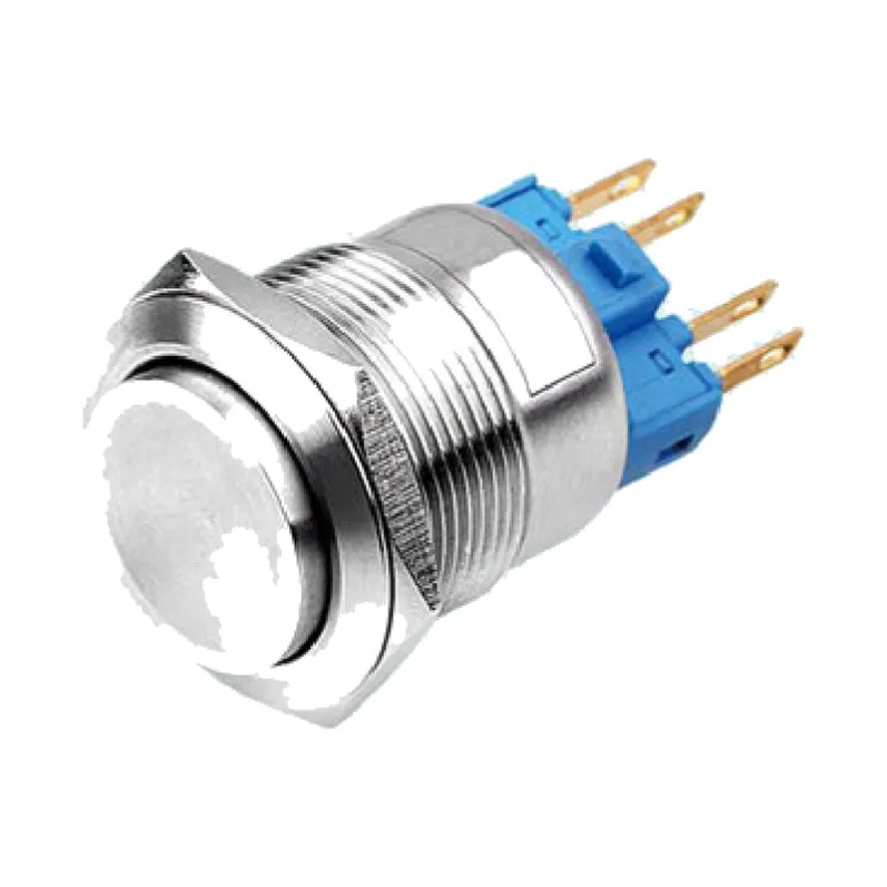 high metal push button switch, 22 mm panel cutout