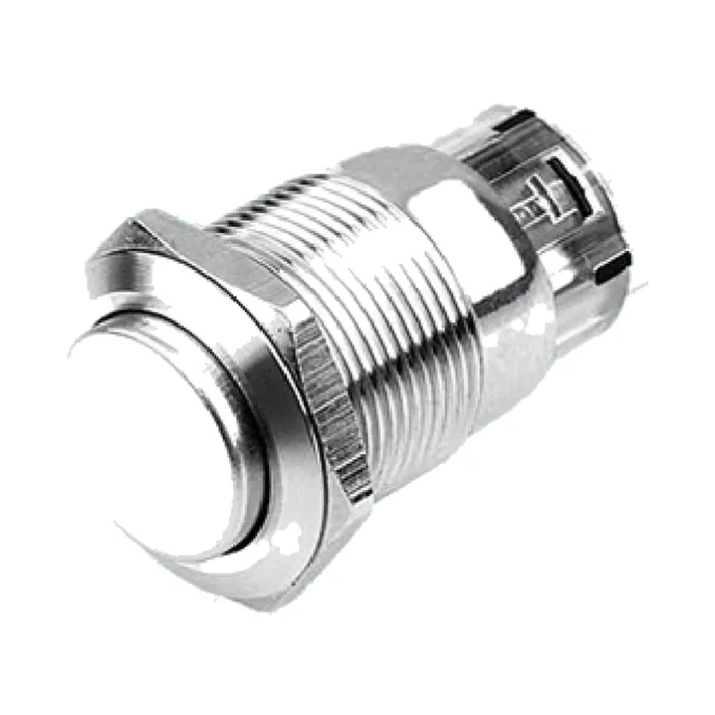 high metal push button switch, 19 mm panel cutout