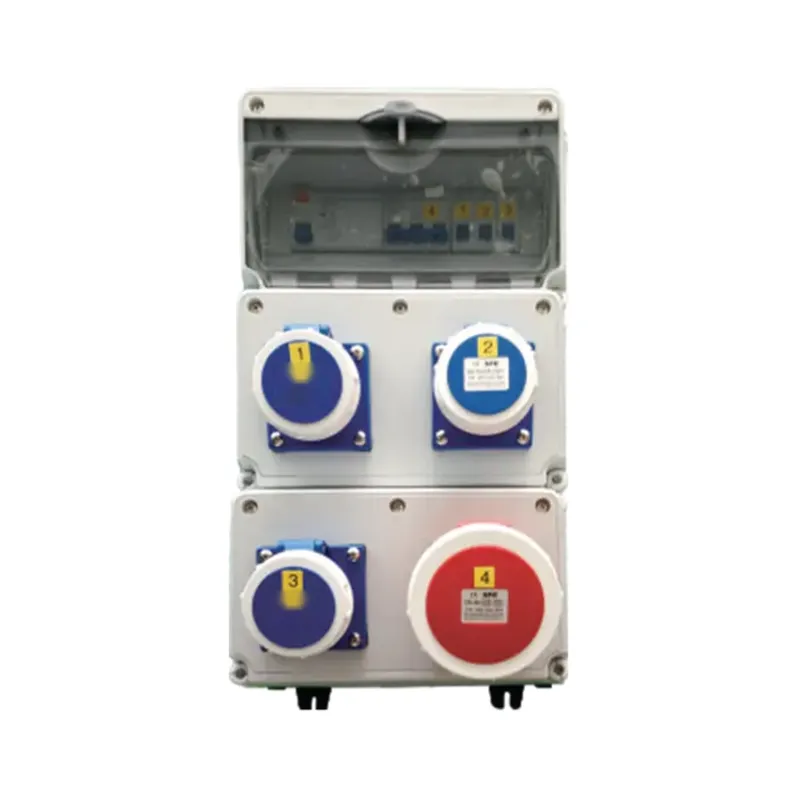 ALX-FN-3132-3 industrial socket box on white background
