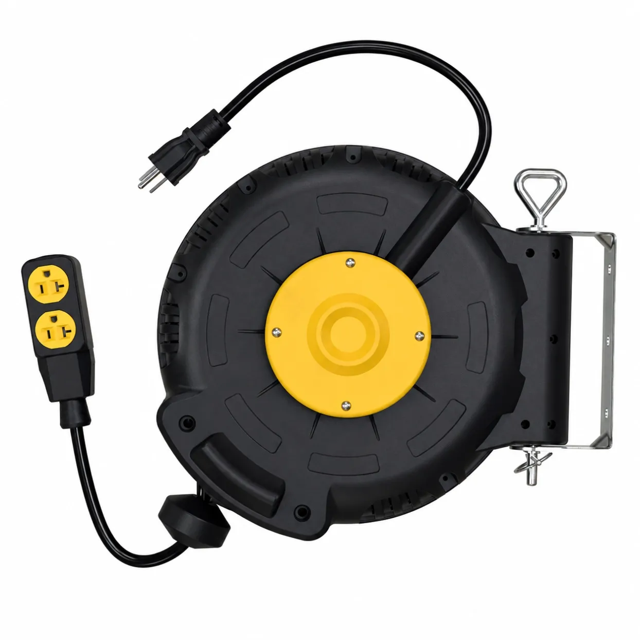 Auto-retractable extension cord american socket