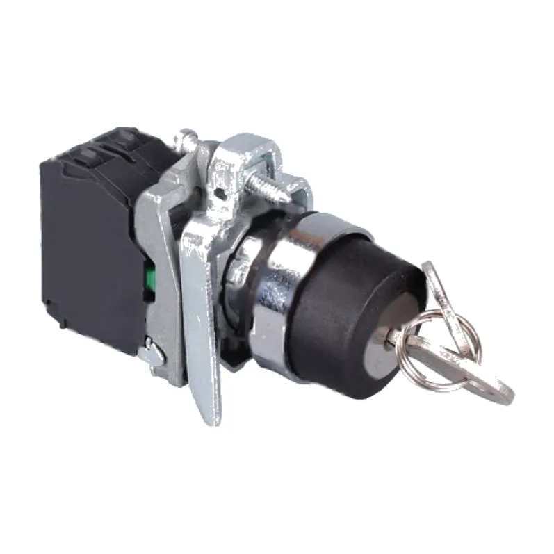 22 mm three position key selector switch, 2 NO contacts, maintained and key reset versions