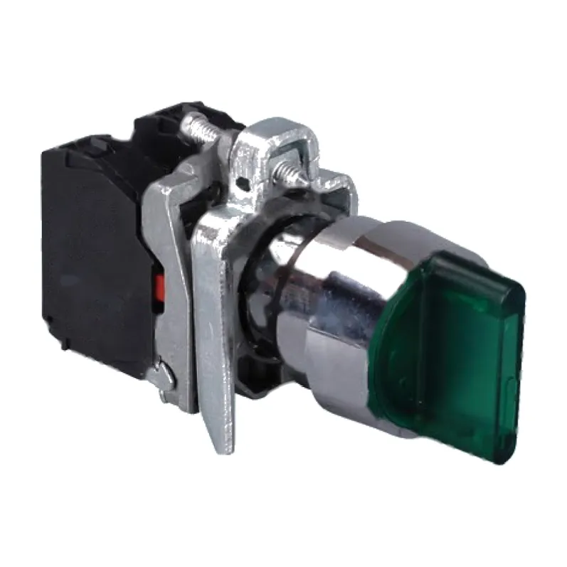 22 mm illuminated two position selector switch with LED ring, red green yellow blue, 6-220 V