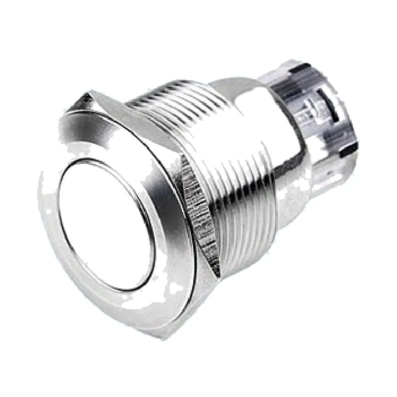 flat metal push button switch, 22 mm panel cutout