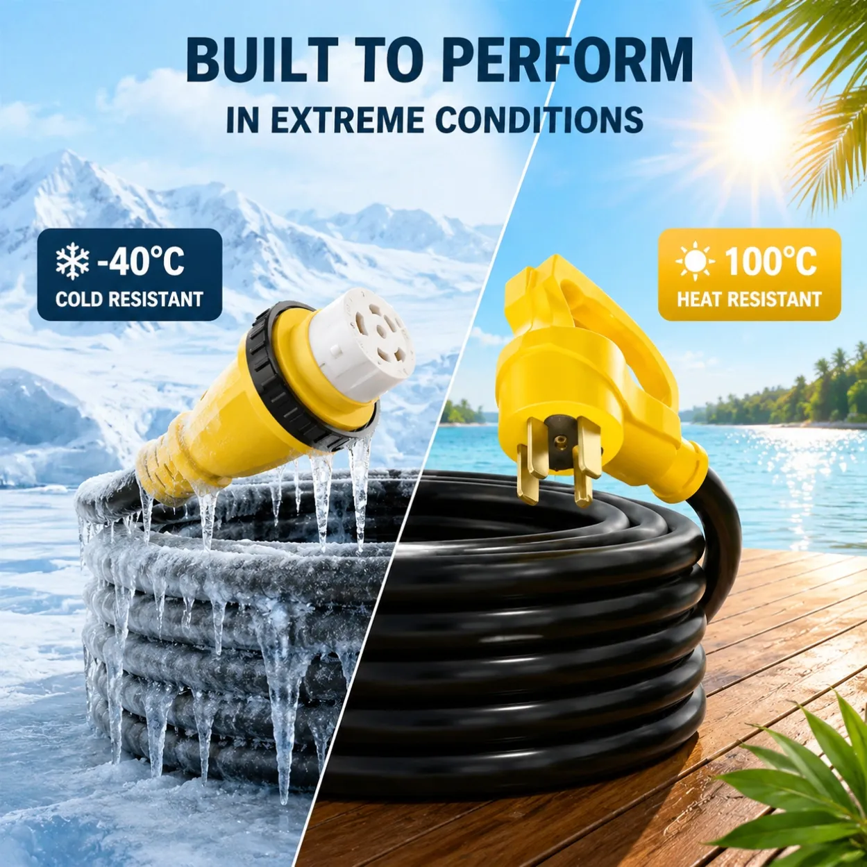 50amp rv extension cord working tempreture