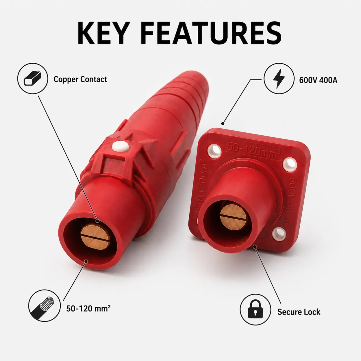 Camlock Connector Male Female High Current Power Plug spec