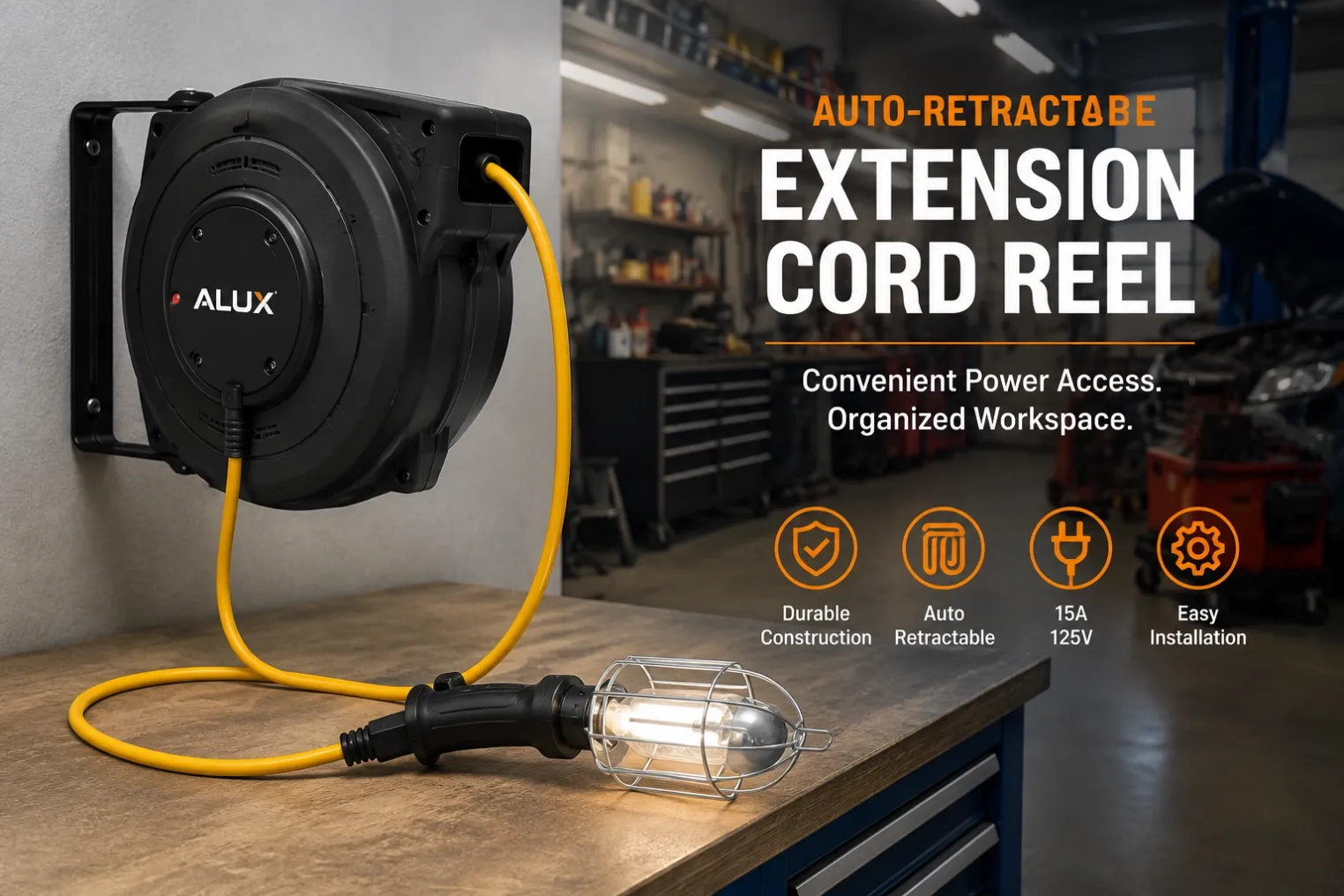 Auto-retractable extension cord reels case