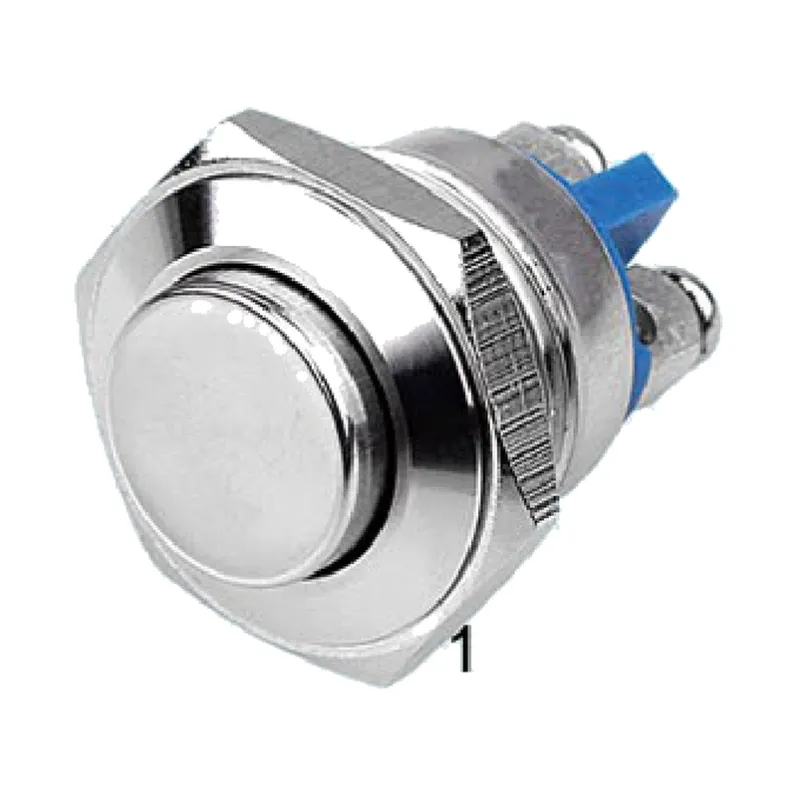 high metal push button switch, 16 mm panel cutout