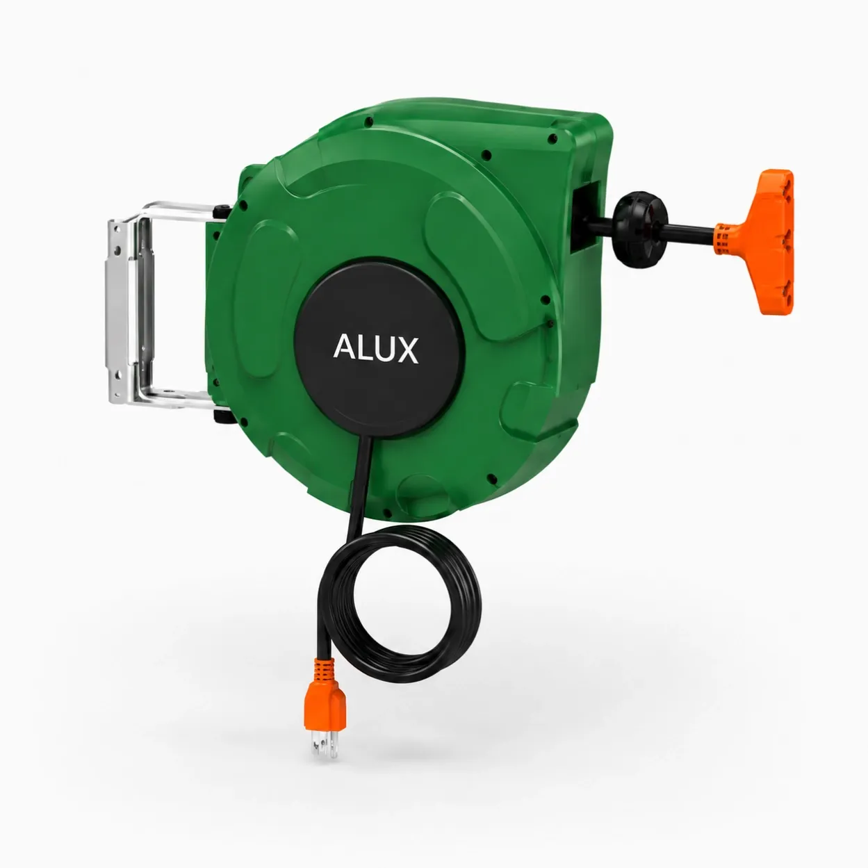 Green Automatic Cord Reel for Workshop and Garage Power Supply