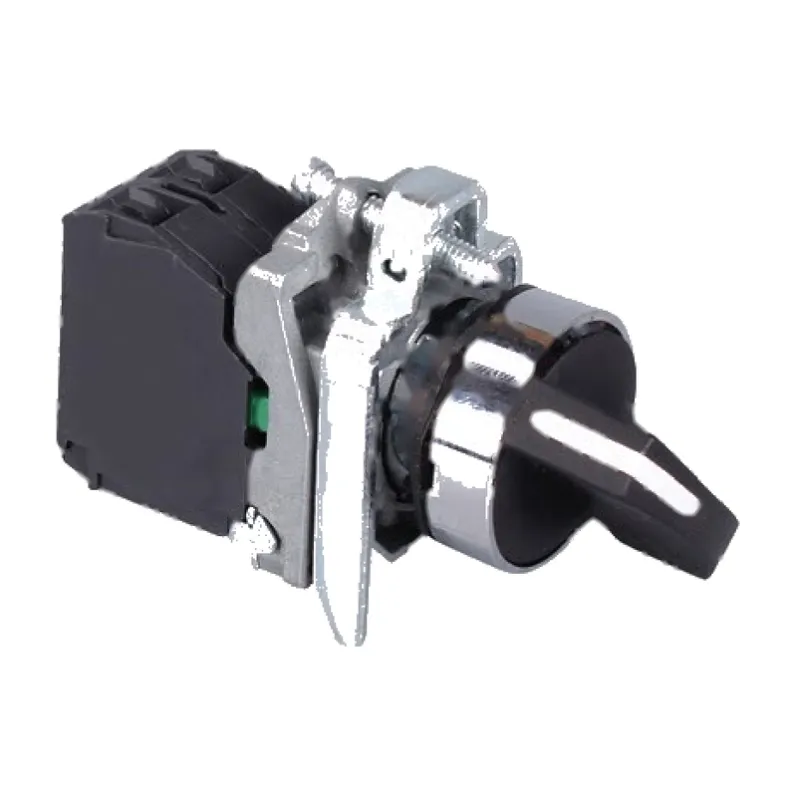22 mm short lever selector switch with black lever handle, two and three position versions
