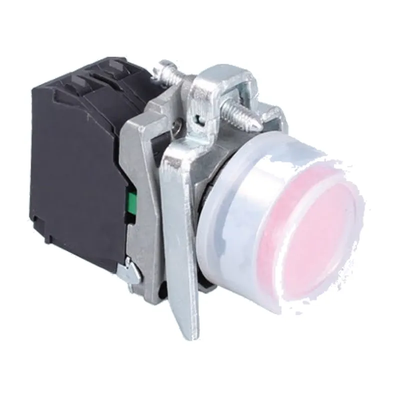 22 mm waterproof flush push button switch with transparent protective cover, 1 NC contact