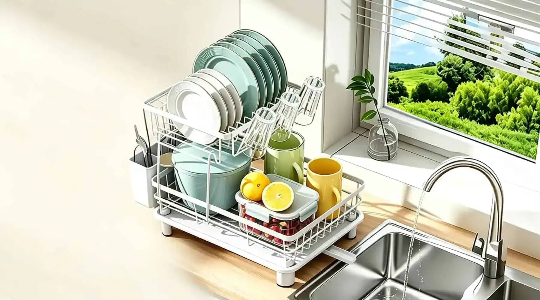 Large-Capacity- Kitchen-Dish- Drainer