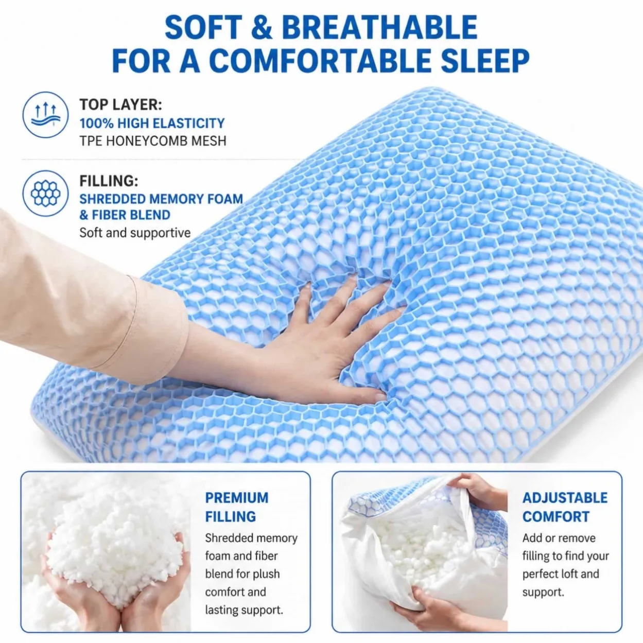 TPE with shredded memory foam bread pillow-6