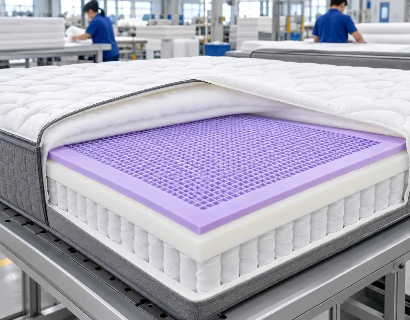 Tpe grid mattress layer-3