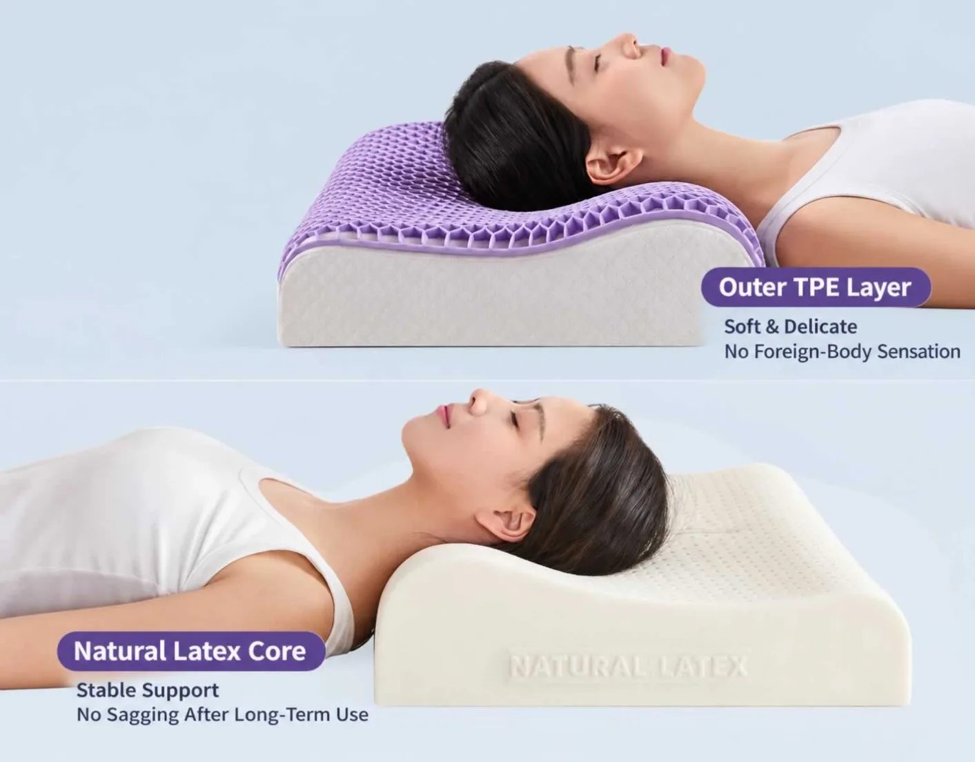 TPE grid latex pillow