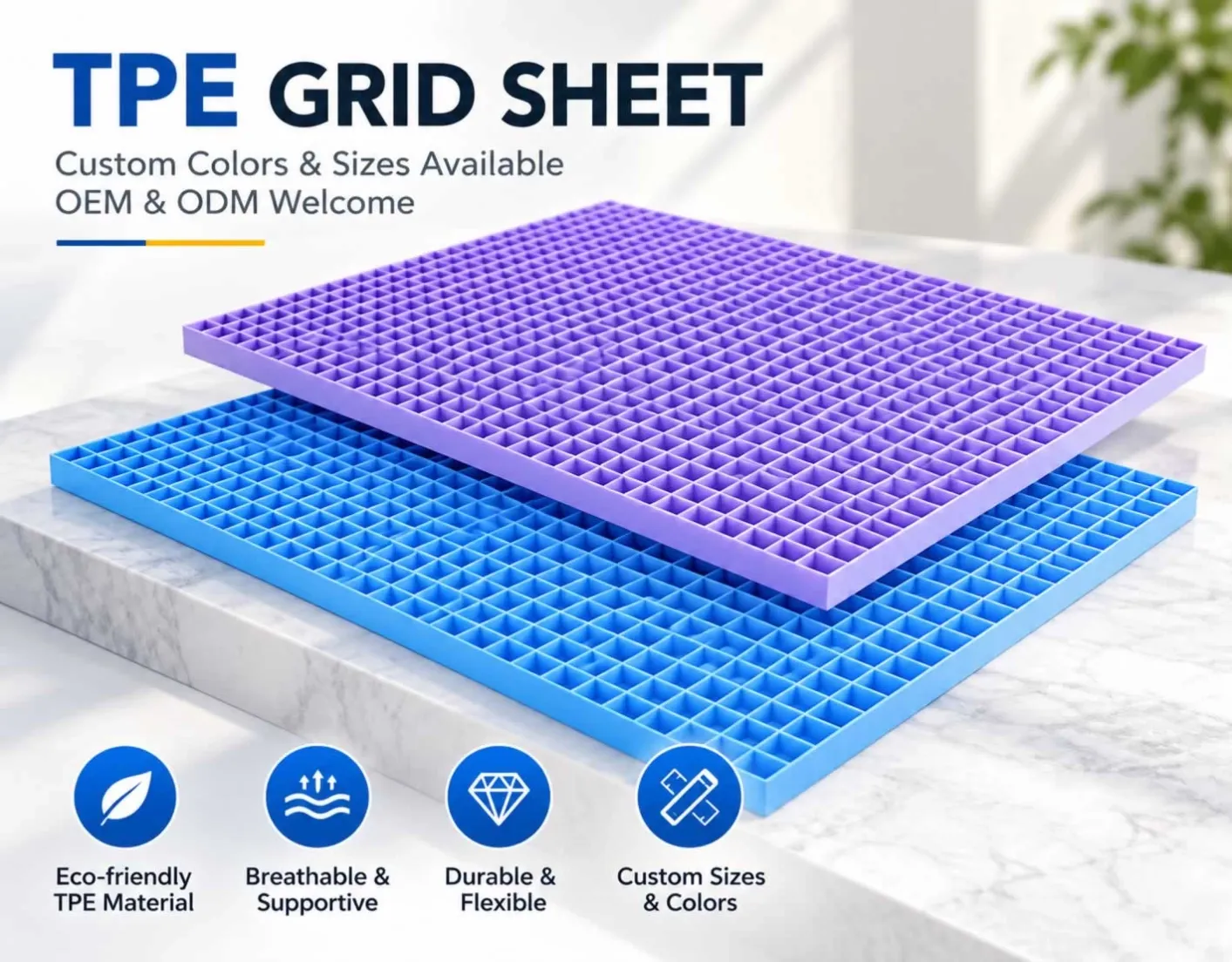 Tpe grid mattress layer-6