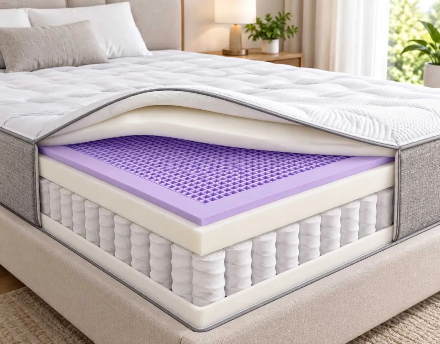 Tpe grid mattress layer