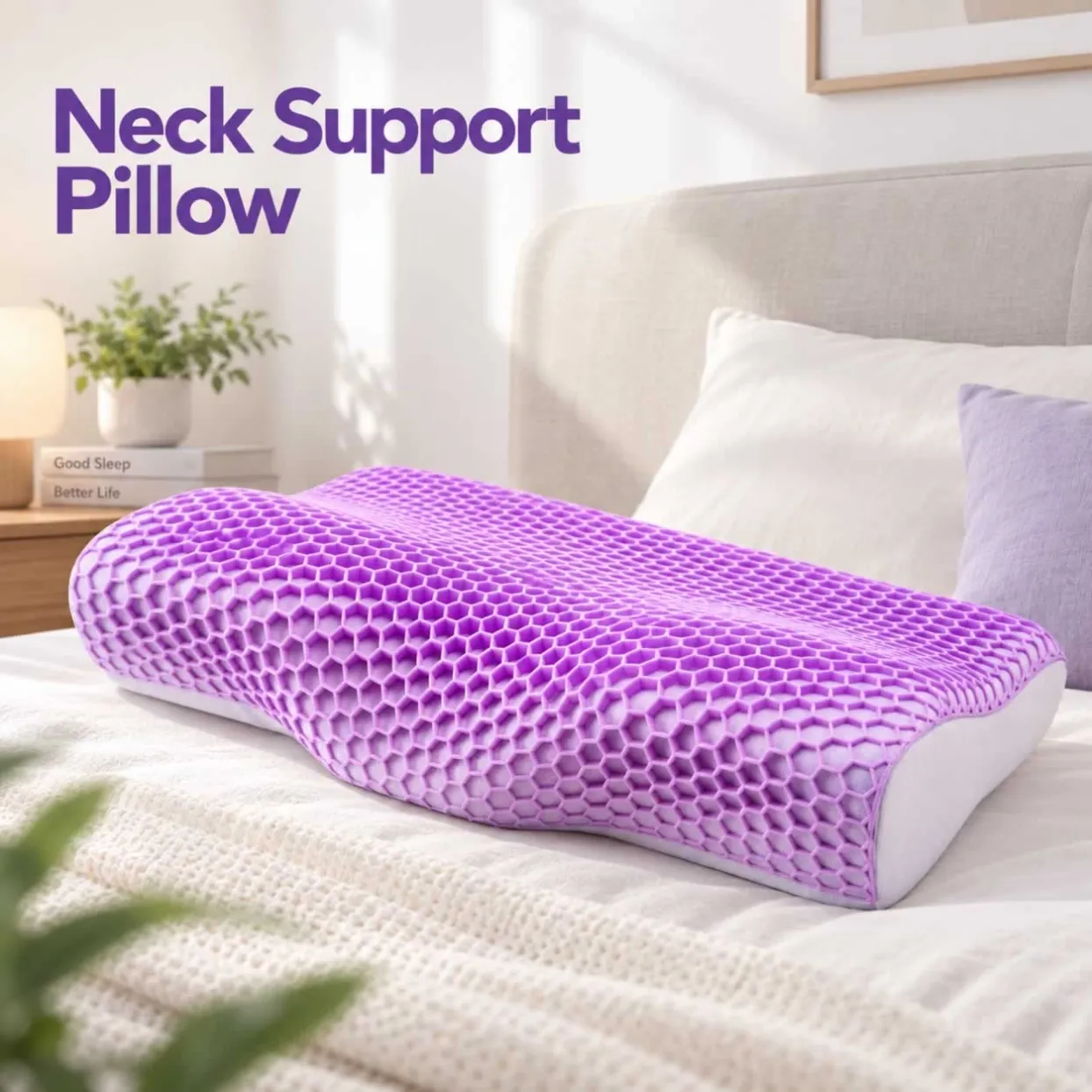 Neck support TPE grid pillow-2