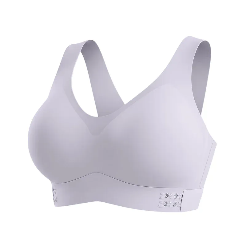 Wireless seamless bra with moulded cups in white