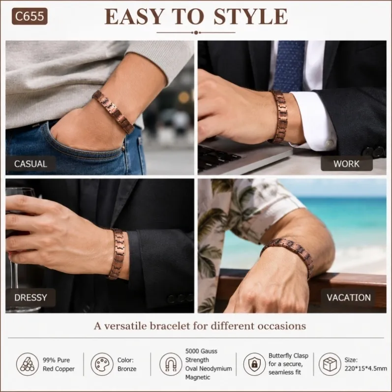 c655-pure-red-copper-magnetic-bracelet-lifestyle