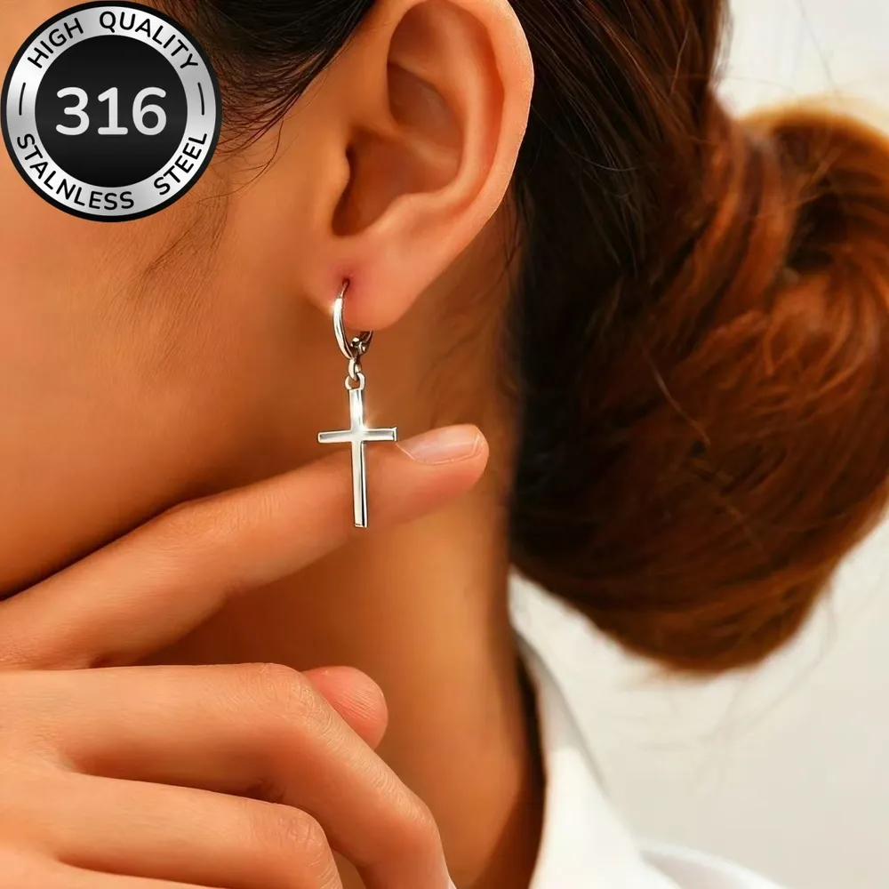 ie79-316-stainless-steel-cross-charm-hoop-earrings-model