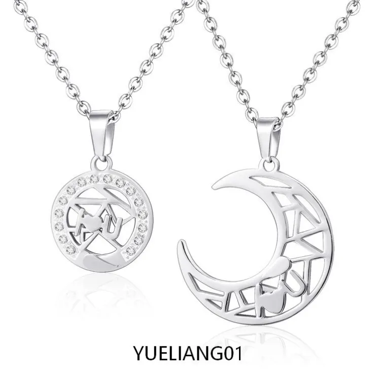 YUELIANG01-silver-moon-pendant-stainless-steel-jewelry-set-wholesale