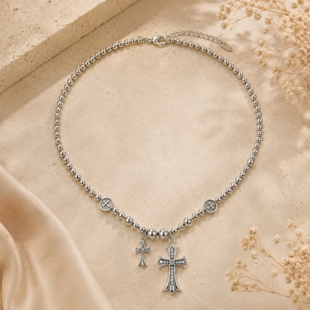 cross pendant necklace for couple