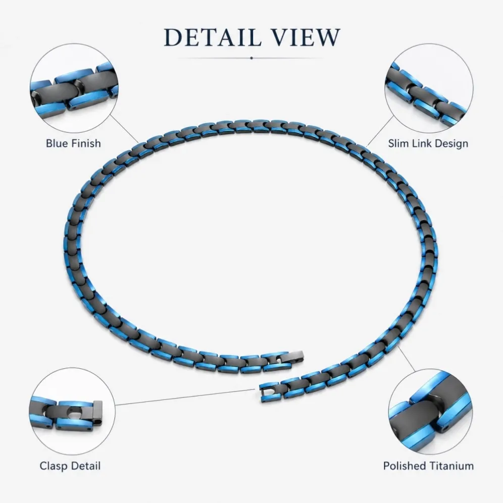 tn113bl-pure-titanium-blue-magnetic-necklace-detail-link-design