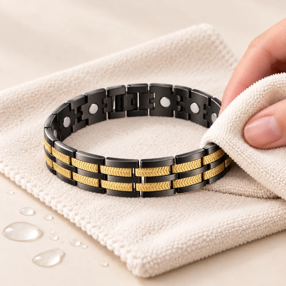 tb003bg-all-215-pure-titanium-black-gold-bracelet-care-after-water-sweat