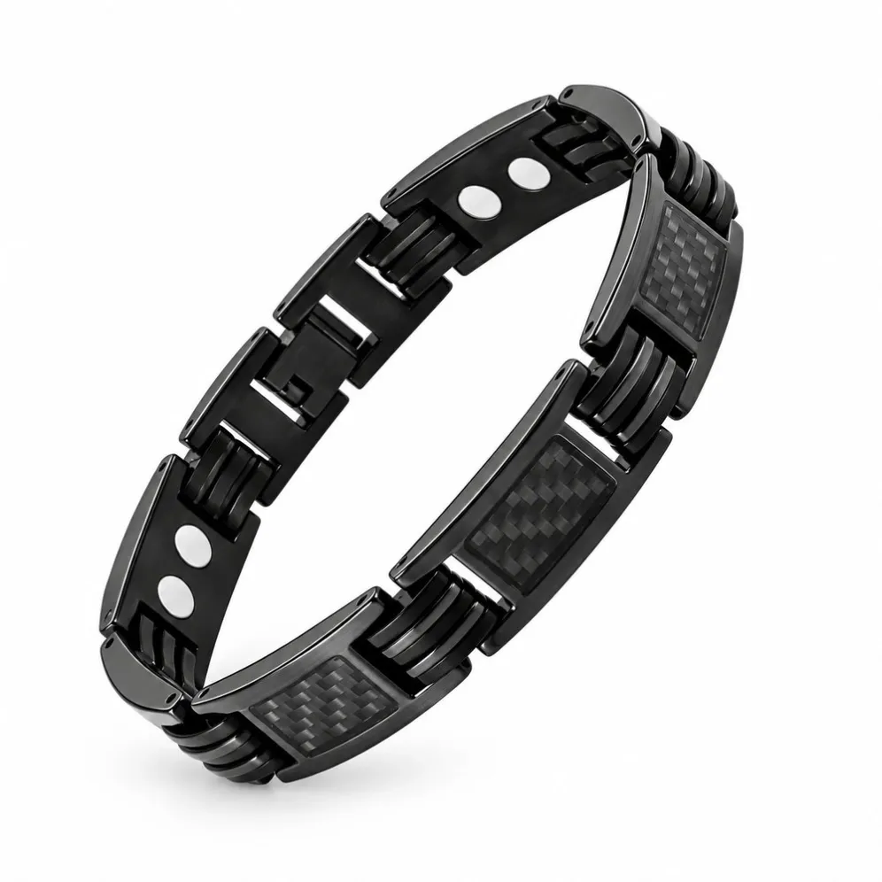 tb014b-all-210-b-black-titanium-carbon-fiber-magnetic-bracelet-main
