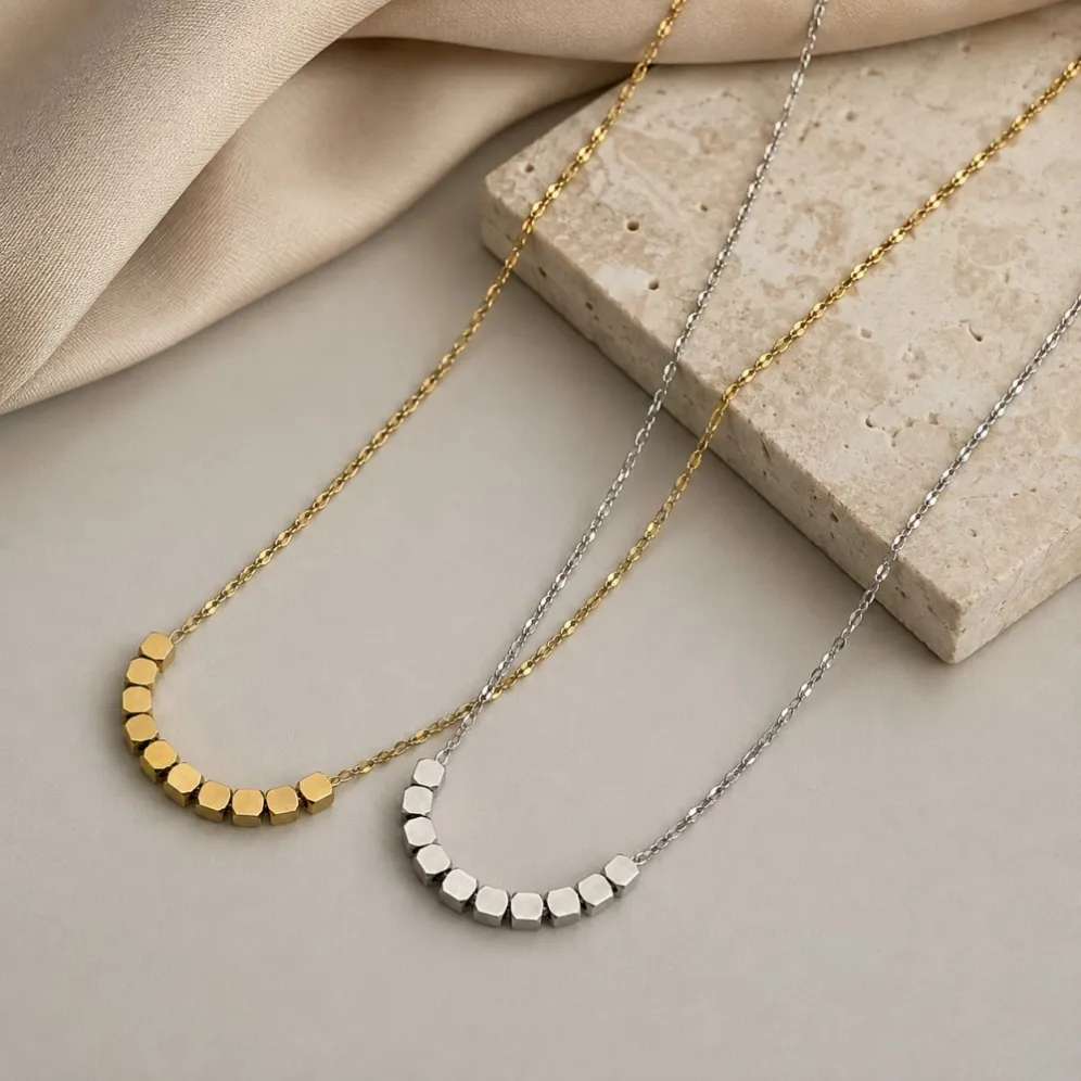stainless-steel-geometric-cube-bead-necklace-gold-silver
