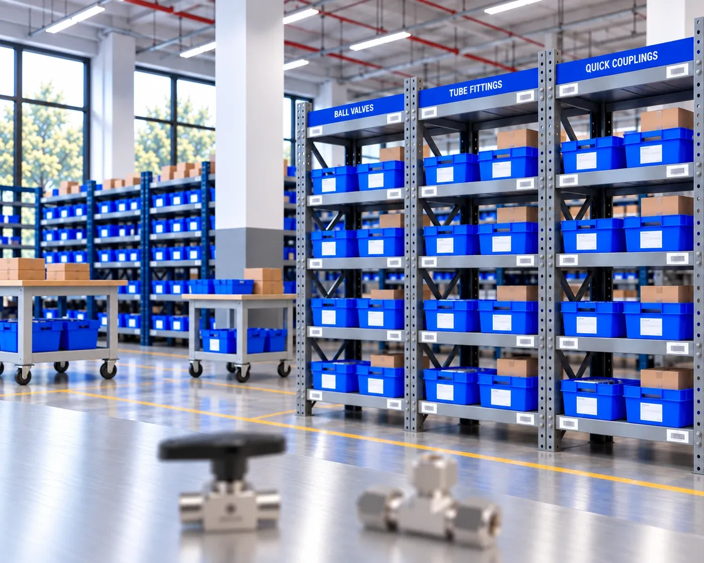 industrial-warehouse-ball-valves-tube-fittings-quick-couplings