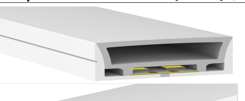 Large format silicone co-extrusion LED strip