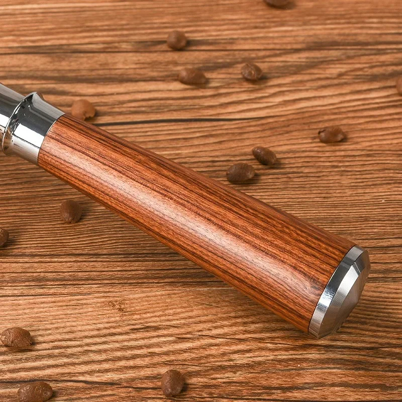 Close view of the warm brown handle