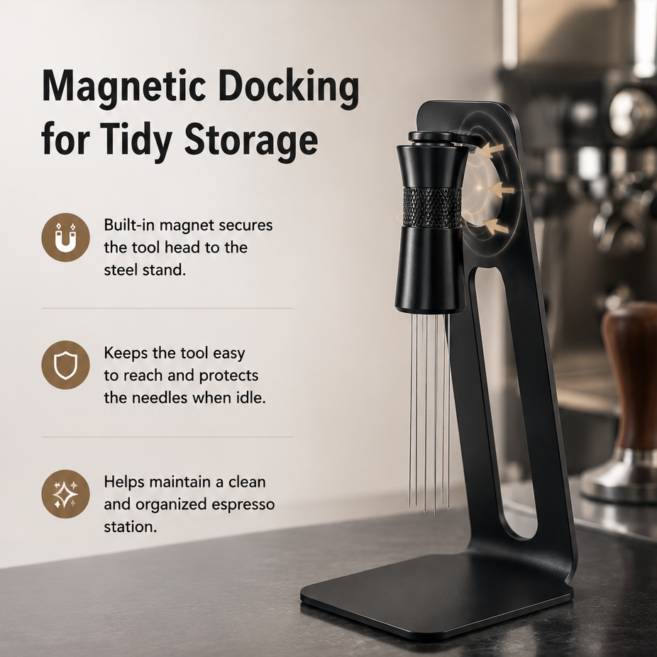 Magnetic WDT tool suspended beside its steel stand