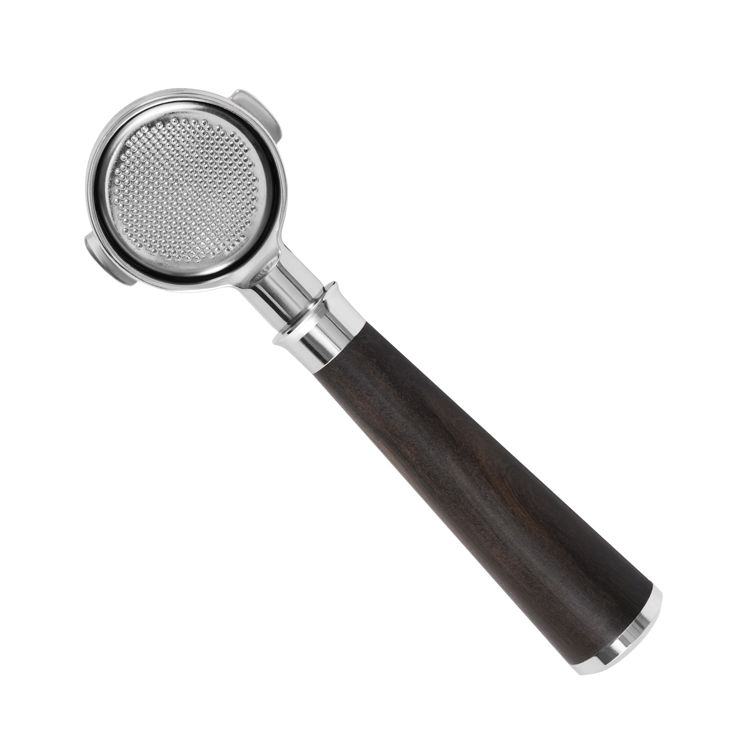 Bottomless portafilter viewed from beneath