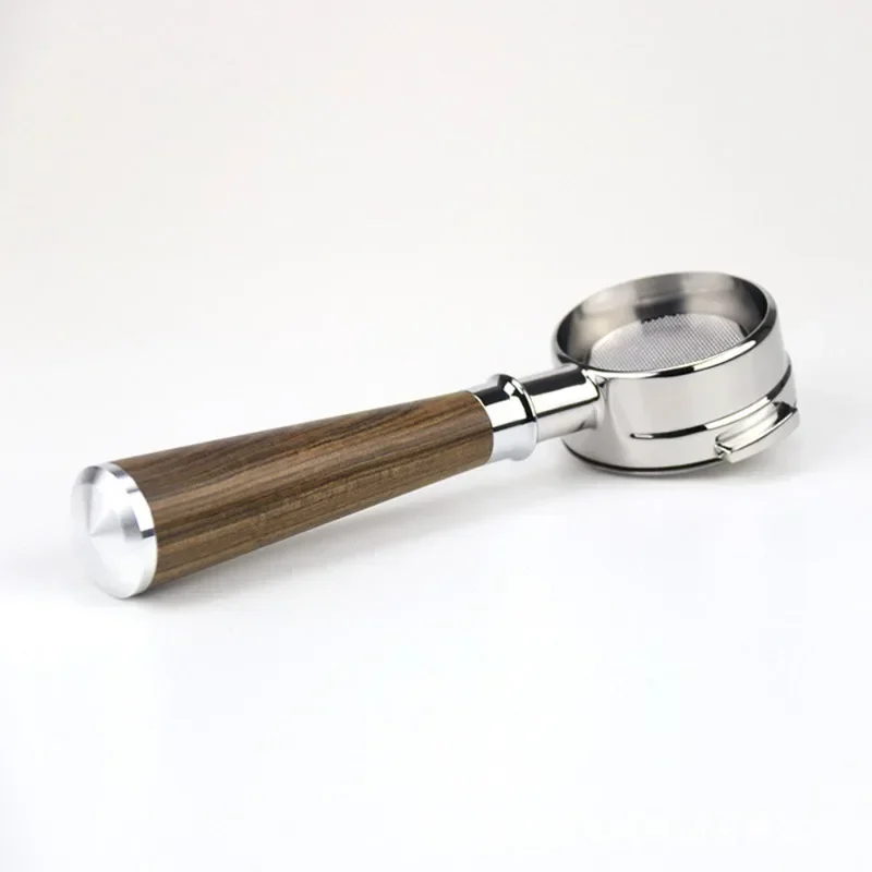 Side view of the two-lug portafilter and dark handle