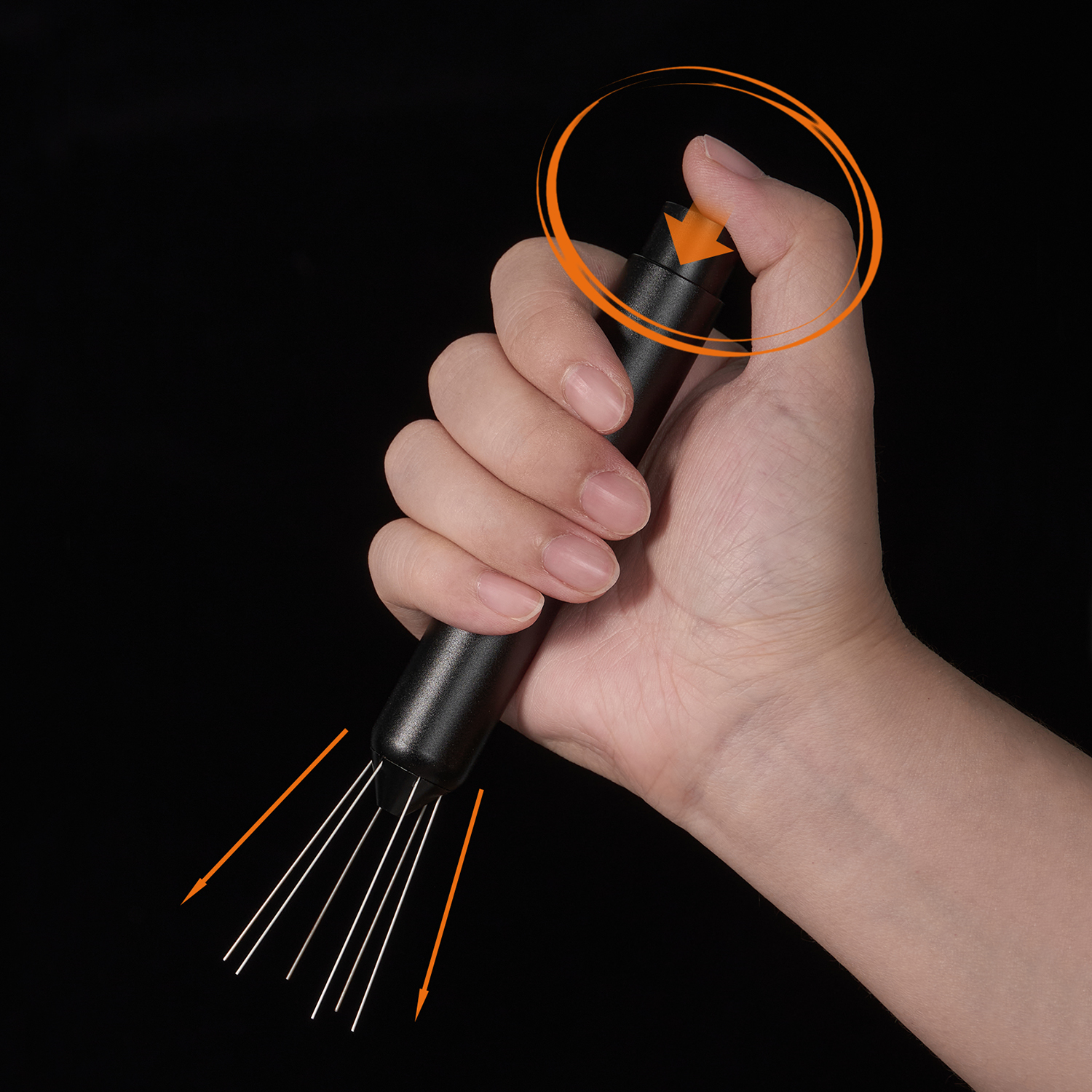 Push action at the top of the handheld WDT tool